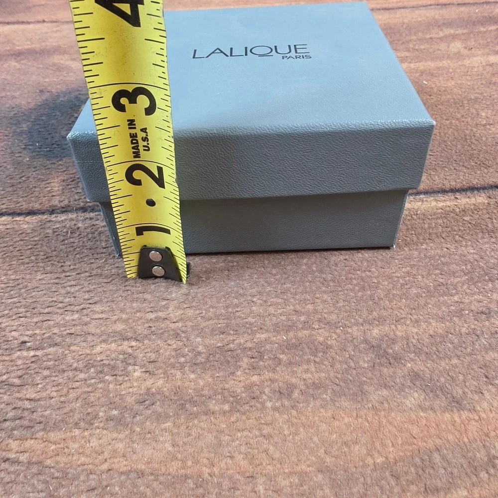 Lalique Jewelry Box OS Grey Excellent Square Logo Presentation Case